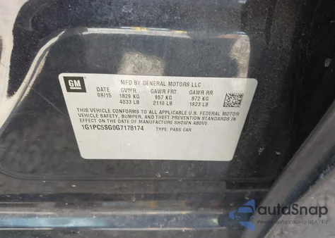 2016 Chevrolet Cruze Limited Ls Auto из США, поврежденный, VIN 1G1PC5SG0G7178174